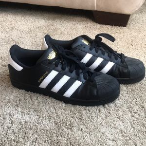 Adidas Black Superstar sneakers